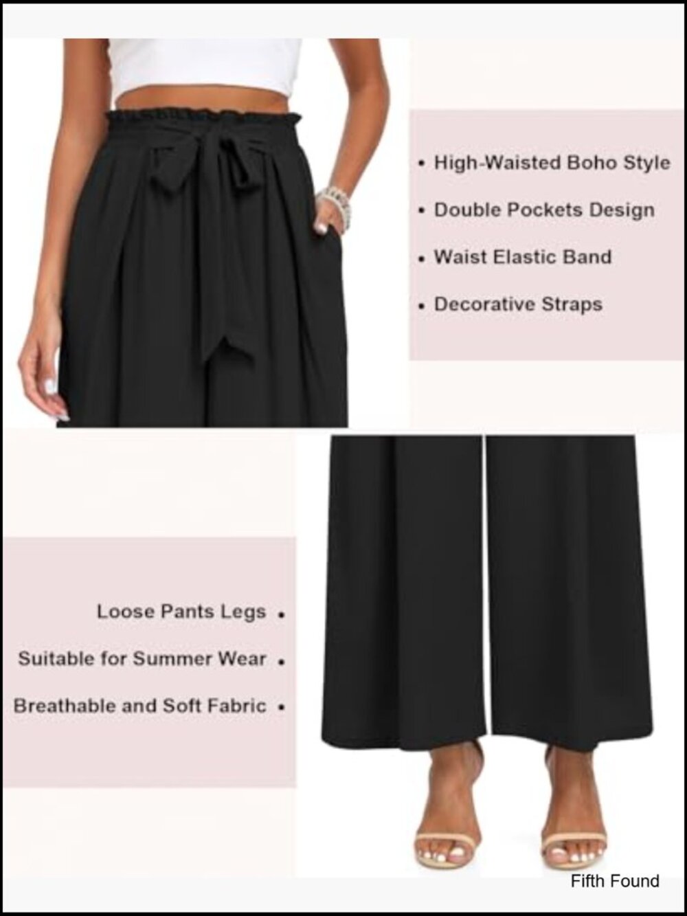Wide Leg Pants with Pockets High Waisted Plus Size Palazzo Pants Casual Flowy - Picture 5 of 7